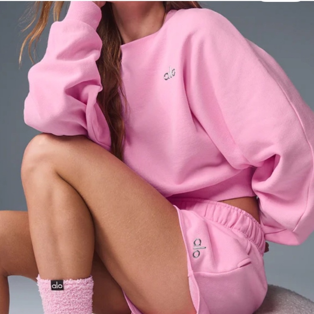 Pink Crop Crewneck - alo - Picture 2 of 15